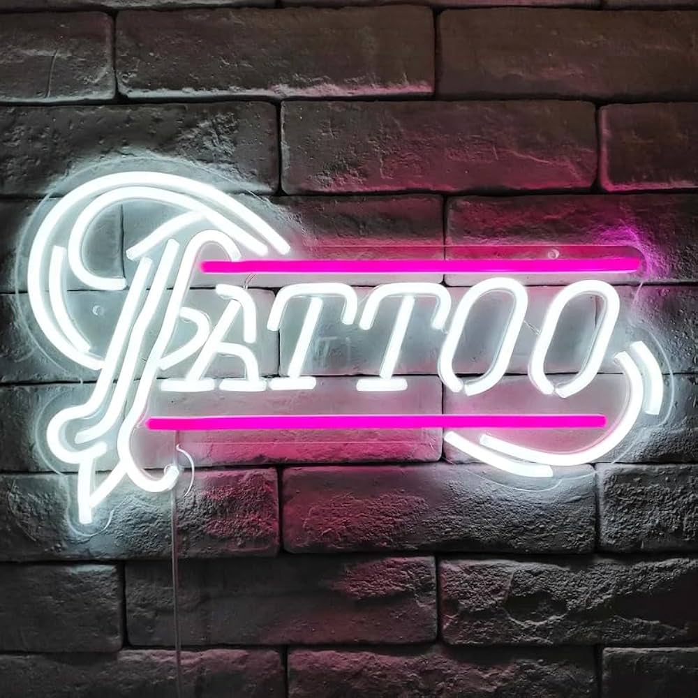 タトゥー  ネオンサイン Amazon.co.jp: TATTOO ネオンサイン 壁装飾用、TATTOO 21.6×12.6